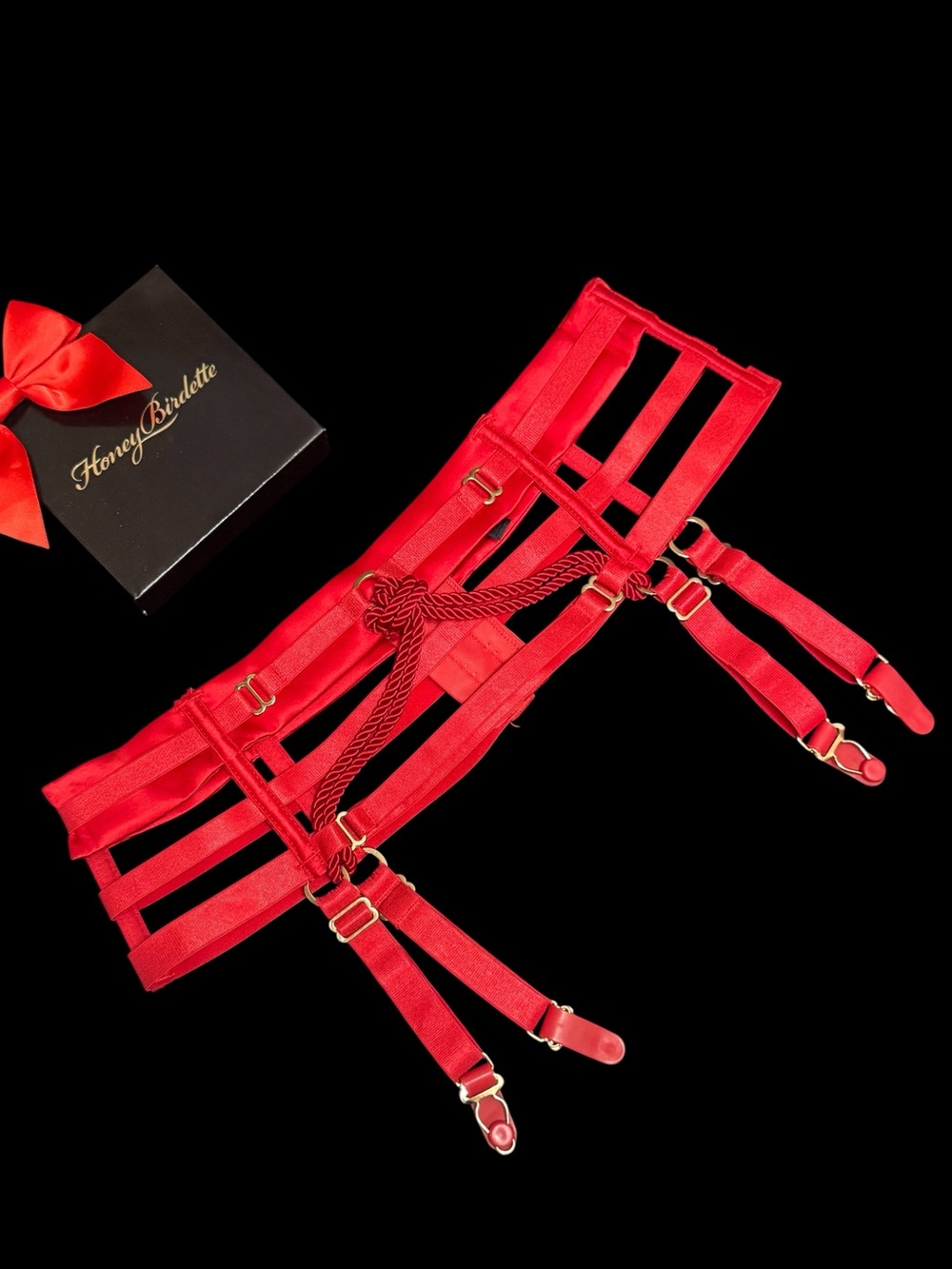 Honey Birdette Shibari red Suspender S